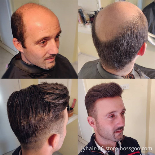 New Arrival men toupee Human hair material thin skin toupee in stock, hd full lace humanhair toupee for men